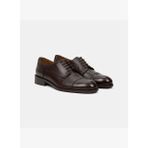 Erkek Kahve Bağcıklı Brogue Klasik Deri Ayakkabı