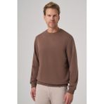 Erkek KAHVE Basic Bisiklet Yaka Sweatshirt