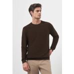 Erkek KAHVE Trend Bisiklet Yaka Sweat-Shirt