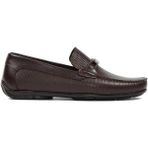 Erkek Kahverengi Baskılı Deri Loafer
