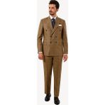 Erkek Kahverengi Regular Fit Kruvaze Takım Elbise - 50 - 6 Drop
