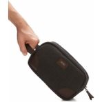 Erkek Kanvas Kumaş Portföy Clutch Traş Kozmetik Bakım ve Günlük El Çantası NEW347 - Kahverengi