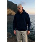 Erkek Kapüşonlu Cepli Içi Polarlı Sweatshirt - 1 Lacivert - XL