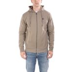 Erkek Kapüşonlu Fermuar Kapamalı Cepli Uzun Kol Bej Sweatshirt 50520303-245