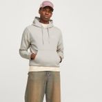 Erkek Kapüsonlu Logolu Sweatshirt- Corplogo - 2XL - 160 - Bej