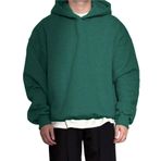 Erkek Kapüşonlu Oversize Sweatshirt 3 İplik Şardonlu Sweatshirt (Nefti, XL)