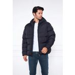 Erkek Kapüşonlu Regular Fit Şişme Mont Siyah