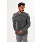 Erkek Kareli Patlı Gri Pijama Takımı 8005