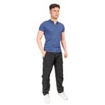 Erkek Kargo Cep Yazlık Paraşüt Yandan Cepli Relax Fit Düz Paça Pantolon (SİYAH, L)