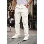 Erkek Kargo Cepli Baggy Pantolon - Beyaz - 34