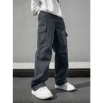 Erkek Kargo Cepli Gabardin Regular Fit Pantolon - Antrasit - 40