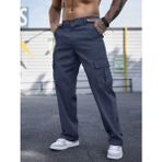 Erkek Kargo Cepli Gabardin Regular Fit Pantolon - Lacivert - 38