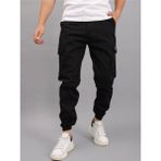 Erkek Kargo Pantolon Lastikli Erkek Pantolon - Siyah