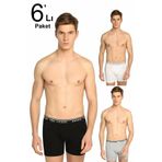 Erkek Karışık Renk 6'lı Paket Likralı Boxer Elf568s0060ccm6 0060