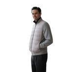 Erkek Kaşe Garnili Pilot şişme Mont Krem 2XL
