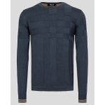 Erkek Kazak Bisiklet Yaka Lacivert Desenli Slim Fit Triko NCS JEANS 3638 - 2XL