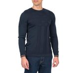 Erkek Kazak Bisiklet Yaka Lacivert Desenli Slim Fit Triko NCS JEANS 3638 LACİVERT 3XL
