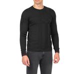 Erkek Kazak Bisiklet Yaka Siyah Desenli Slim Fit Triko NCS JEANS 3638 SİYAH L