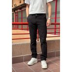 Erkek, Keten dokuma, Pamuklu kumaş, Regular fit, Mevsimlik Pantolon 294 - Siyah - 34