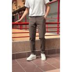 Erkek, Keten dokuma, Pamuklu kumaş, Regular fit, Mevsimlik Pantolon 294 - Toprak - 40