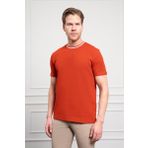 Erkek Kiremit Trend Bisiklet Yaka Dinamik Fit T-Shirt
