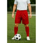 Erkek Kırmızı Futbol Şortu Ve Çorap Seti - Spor Antrenman Ve Maç Kombini