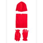 Erkek Kırmızı Polar Bere Boyunluk Eldiven Set
