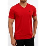 Erkek Kırmızı V Yaka Regular Fit Basic Tişört C2T0N2O2