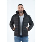 Erkek Kısa Çıkarılabilir Kapşonlu Dolgulu Su Itici Klasik Şişme Mont 9710 - 2XL - Antrasit
