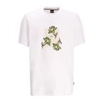 Erkek Kısa Kol Bisiklet Yaka Çiçek Desenli Pamuklu Beyaz T-Shirt 50536763-100