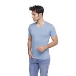 ERKEK KISA KOLLU ATLET PAMUKLU SIFIR YAKA KLASİK RENKLİ T-SHİRT - 421-1 (XL, Lila)