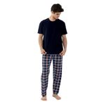 Erkek Kısa Kollu Ekose Desenli Pamuklu Pijama Takımı KO6303PJ-5 Ekose Desen S