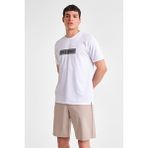 Erkek Kısa Kollu T-Shirt 25Y-1128 - Beyaz - XL