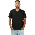 Erkek Kısa Kollu V Yaka Tişört - 001 Siyah - 3XL