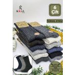 Erkek Kışlık (6 ÇİFT) Lambswool Yün Çorap Termal Etkili EBRULİ