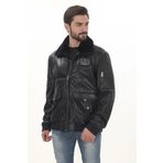 Erkek Kışlık Derimont Şık Tarz Erkek Bomber Ceket Siyah Hakiki Kuzu Derisi El Yapımı Pilot Mont