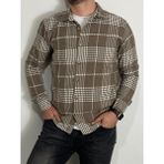 Erkek Kışlık Oduncu Gömlek Slim Fit - 2XL - Koyu Kahverengi