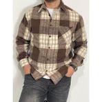 Erkek Kışlık Oduncu Gömlek Slim Fit Cepli - 2XL - Kahverengi