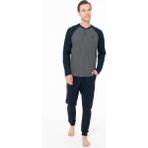 Erkek Kışlık Renk Ev Giyim Pijama Takım Alt Üst Takım - Antrasit - 2XL