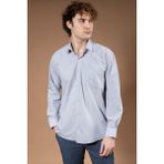 Erkek Klasik Düz Dakron Uzun Kollu Regular Kalıp Baba Kumaş Gömlek 8130 - XL - Gri