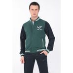 Erkek Kolej Ceket 3 Iplik Içi Fileli Kolej Ceket - Yeşil - Lacivert - 3XL