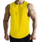 Erkek kolsuz Tee gömlek artı boyutu Tank Tops erkekler için siyah yelek spor egzersiz kas üstleri rahat spor koşu temel fantezi, Yellow, XL