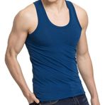 Erkek kolsuz Tee gömlek pamuk tankı üstleri erkekler artı boyutu yelek fantezi siyah egzersiz spor koşu temel koşu kas üstleri, mavi, XL