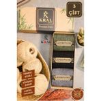 Erkek Koyun Yünlü Lambswool Kışlık 3'lü Kutulu Dikişsiz Çorap