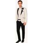 Erkek Krem Kırlangıç Yaka Slim Fit Damatlık - 46 / 6 - 6 Drop