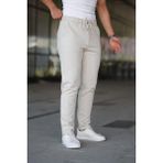 Erkek Krem Rengi Jogger Pantolon – Bağcıklı Fermuarlı Cepli - 2534
