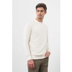 Erkek Kremrengi Bisiklet Yaka Dynamic Fit Rahat Kesim Sweatshirt