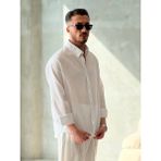 Erkek Krinkıl Oversize Gömlek Beyaz
