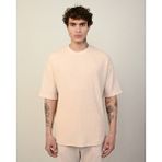 Erkek Krinkıl Oversize T-Shirt - Bej