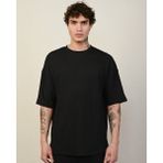 Erkek Krinkıl Oversize T-Shirt - Siyah